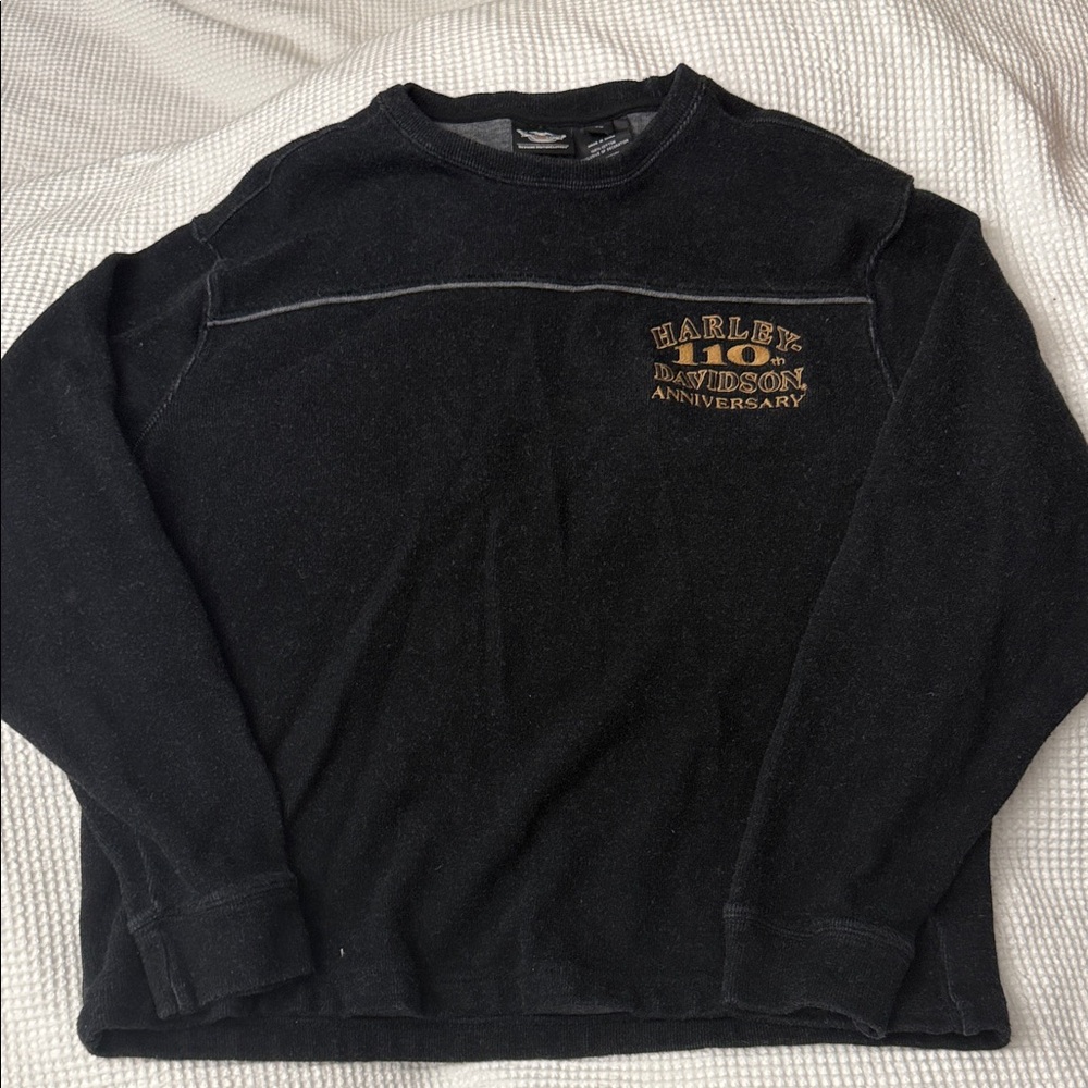 Harley-Davidson 110th Anniversary Black & Gold Sweatshirts- Mens(M) Womens (XL)